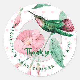 Nieuwe Baby Foto Bedankkaartjes Modern Budget Ronde Sticker