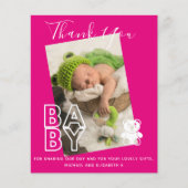 Nieuwe Baby Foto Bedankkaartjes Moderne Budget (Voorkant)