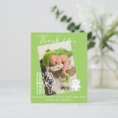 Nieuwe Baby Foto Bedankkaartjes Moderne Budget (Staand voorkant)