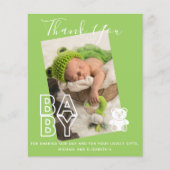 Nieuwe Baby Foto Bedankkaartjes Moderne Budget (Voorkant)