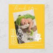 Nieuwe Baby Foto Dank u Kaarten Modern Budget (Voorkant)