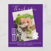 Nieuwe Baby Foto Dank u Kaarten Modern Budget (Voorkant)