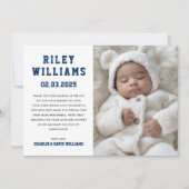 Nieuwe baby foto geboorte aankondiging (Voorkant)