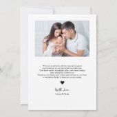 Nieuwe Baby Foto Hart Moderne Geboorte Aankondiging (Achterkant)