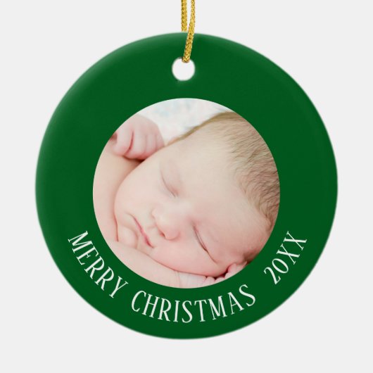 Nieuwe Baby Foto Kerst Ornament (Voorkant)
