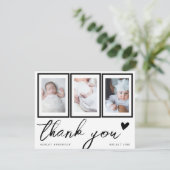 Nieuwe Baby Fotogalerij Stijlvol Script Bedankt (Staand voorkant)