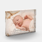 Nieuwe baby-fotoscriptnaam Birth Stats Fotoblokken (Links)