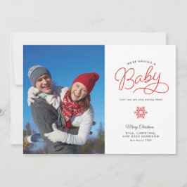 Nieuwe baby Funny kerstzwangerschapsuitkondiging Feestdagenkaart