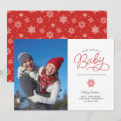 Nieuwe baby Funny kerstzwangerschapsuitkondiging Feestdagenkaart (Voorkant / Achterkant)