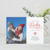 Nieuwe baby Funny kerstzwangerschapsuitkondiging Feestdagenkaart (Staand voorkant)