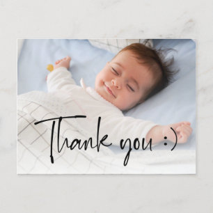 Nieuwe Baby Geboorte Aankondiging Dank u Briefkaart