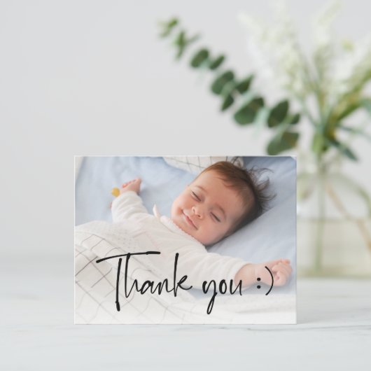 Nieuwe Baby Geboorte Aankondiging Dank u Briefkaart (Staand voorkant)