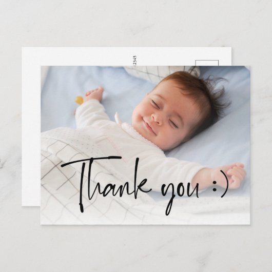 Nieuwe Baby Geboorte Aankondiging Dank u Briefkaart (Voorkant / Achterkant)