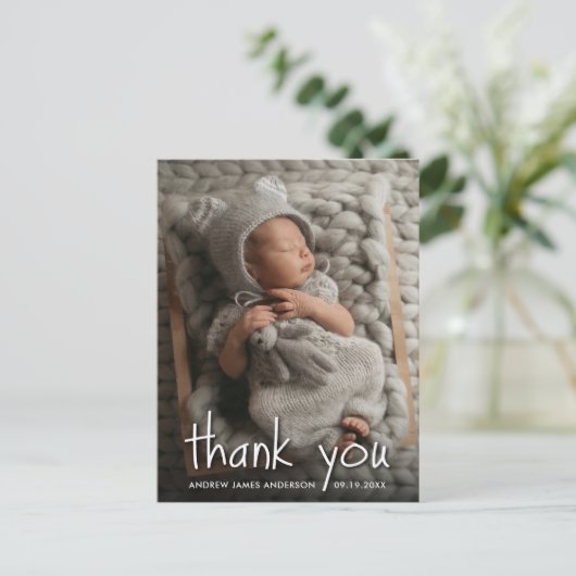 Nieuwe Baby Geboorte Aankondiging Dank u Briefkaart (Staand voorkant)