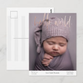 Nieuwe Baby Geboorte Aankondiging Folie Briefkaart (Voorkant / Achterkant)