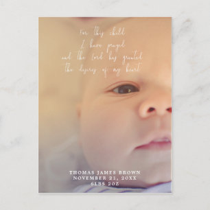 Nieuwe Baby Geboorte Aankondiging Foto briefkaart