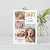 Nieuwe baby geboorte aankondiging foto collage dan (Staand voorkant)