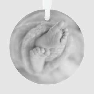 Nieuwe Baby Geboorte Aankondiging Foto Keepsake Ornament