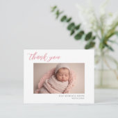 Nieuwe Baby Geboorte aankondigingskaart met foto Briefkaart (Staand voorkant)