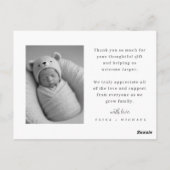 Nieuwe Baby Geboorte aankondigingskaart met foto Briefkaart (Achterkant)