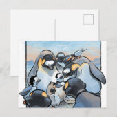 Nieuwe Baby Geboorte Pinguïn Felicitaties Leuke Fa Briefkaart (Voorkant / Achterkant)