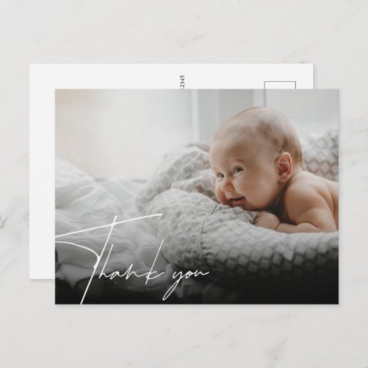 Nieuwe Baby Geboorteaankondiging Dank u Briefkaart (Voorkant / Achterkant)