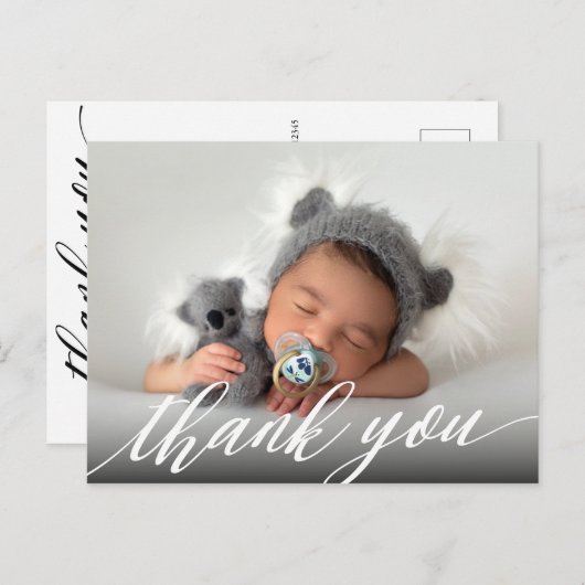 Nieuwe Baby Geboorteaankondiging Dank u Briefkaart (Voorkant / Achterkant)