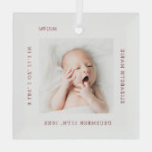 NIEUWE BABY | Geboortegegevens Glas Ornament (Achterkant)