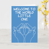 Nieuwe Baby Gefeliciteerd Baby Boy Kaart (Gele Bloem)