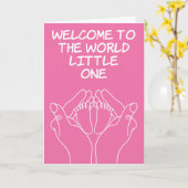 Nieuwe Baby Gefeliciteerd Baby Meisje Kaart (Gele Bloem)