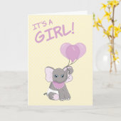 Nieuwe Baby Gefeliciteerd Baby Meisje Kaart (Gele Bloem)