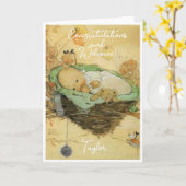  Nieuwe Baby Gefeliciteerd Flat Kaart (Gele Bloem)