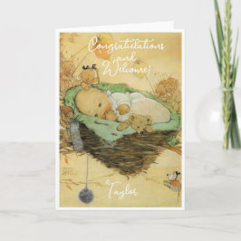 Nieuwe Baby Gefeliciteerd Flat Kaart
