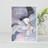  Nieuwe Baby Gefeliciteerd Flat Kaart (Staand voorkant)