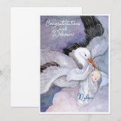  Nieuwe Baby Gefeliciteerd Flat Kaart (Voorkant / Achterkant)