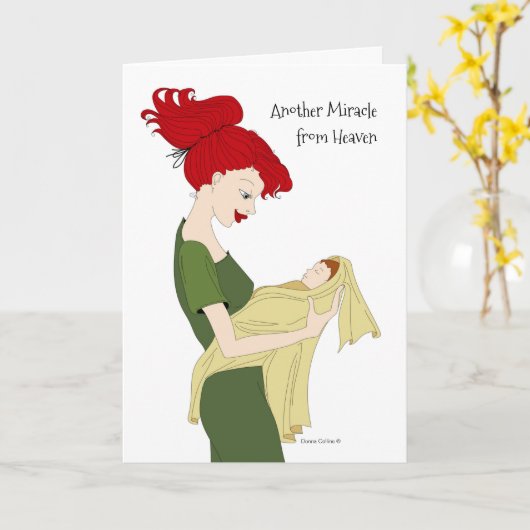 Nieuwe Baby Gefeliciteerd Kaart (Gele Bloem)