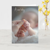 Nieuwe baby Gefeliciteerd Kaart (Gele Bloem)