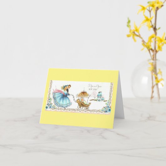 nieuwe baby Gefeliciteerd Kaart (Gele Bloem)