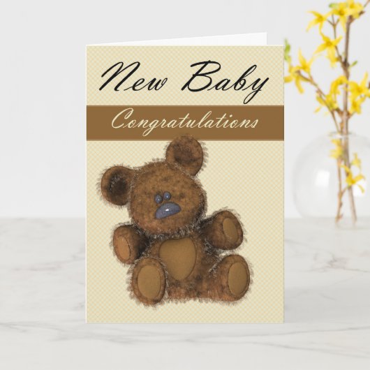 Nieuwe baby Gefeliciteerd Kaart (Gele Bloem)