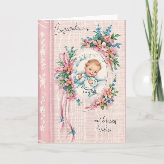  Nieuwe Baby Gefeliciteerd Kaart voor Meisje (Voorkant)