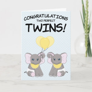 Nieuwe baby Gefeliciteerd met twee Baby tweelingka Kaart