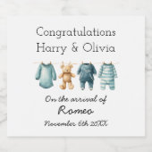 Nieuwe baby Gefeliciteerd Sparkling Wijnetiket (Enkel label)