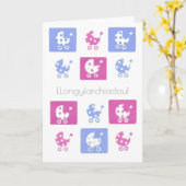 Nieuwe baby gefeliciteerd: Welsh Greep Kaart (Gele Bloem)