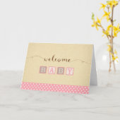 Nieuwe Baby Girl Gefeliciteerd Kaart (Gele Bloem)