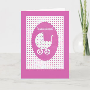 Nieuwe Baby Girl Gefeliciteerd Kaart