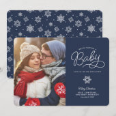 Nieuwe Baby Grappige Kerst Zwangerschap Aankondigi Feestdagenkaart (Voorkant / Achterkant)