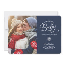 Nieuwe Baby Grappige Kerst Zwangerschap Aankondigi