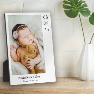 Nieuwe baby grootouder geschenk fotoplaat