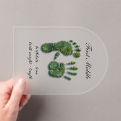 Nieuwe Baby-hand n footprint Acryl Uitnodigingen (Insitu (Draagbaar))