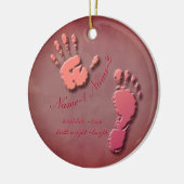 Nieuwe Baby-hand n footprint Keramisch Ornament (Links)